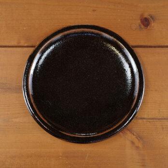 出西窯　5.5寸スミカワ型縁付平皿　黒