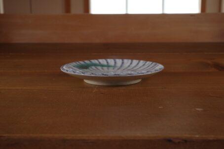 石見焼　石州宮内窯　４寸皿　刷毛目青差